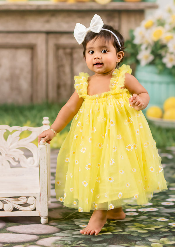 Yellow Baby Girl Birthday Tutu Dress