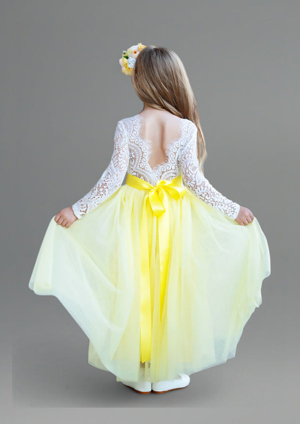 yellow tulle flower girl dresses for toddlers