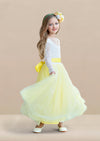 Yellow and white flower girl dresses