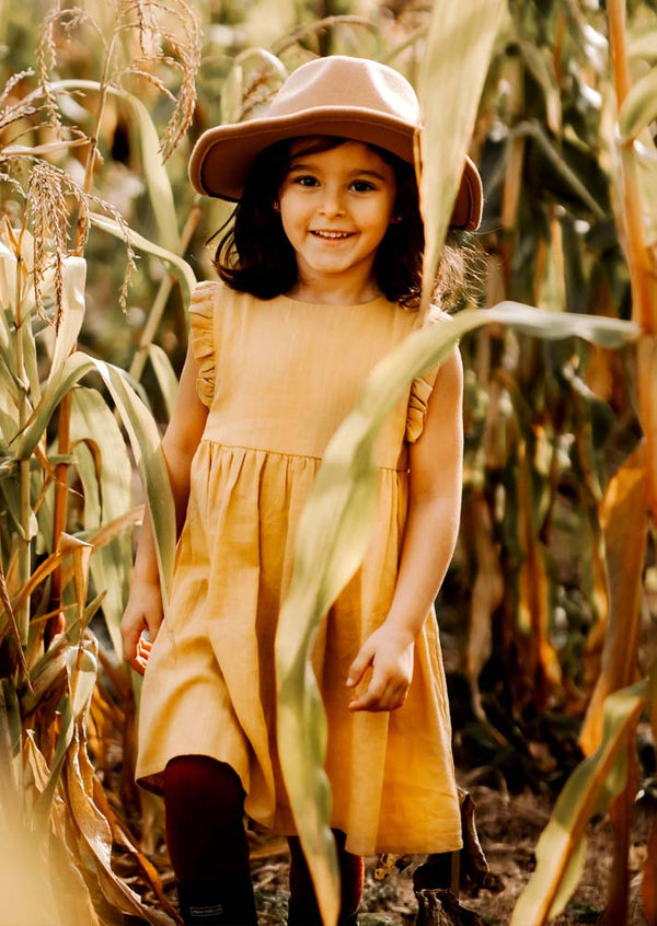 Vintage Yellow Linen Dress