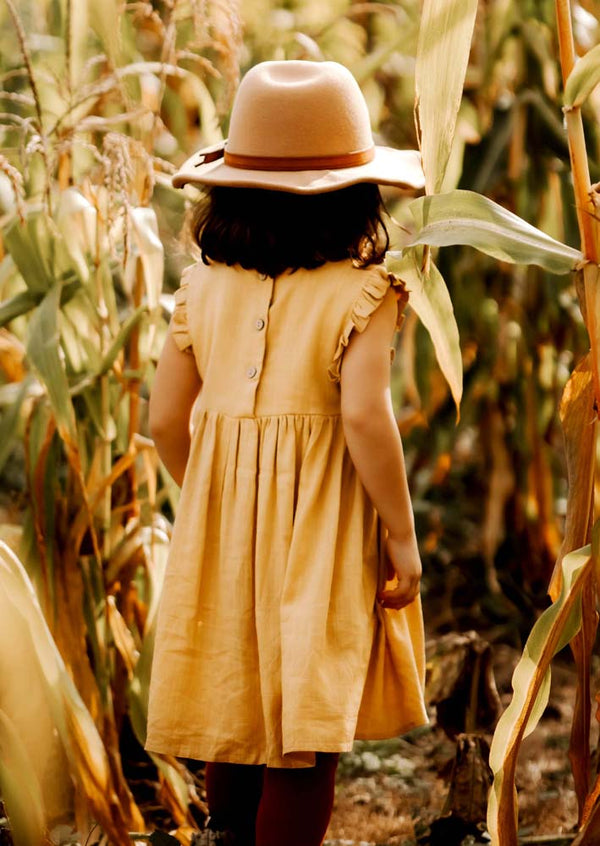 Vintage Yellow Linen Dress