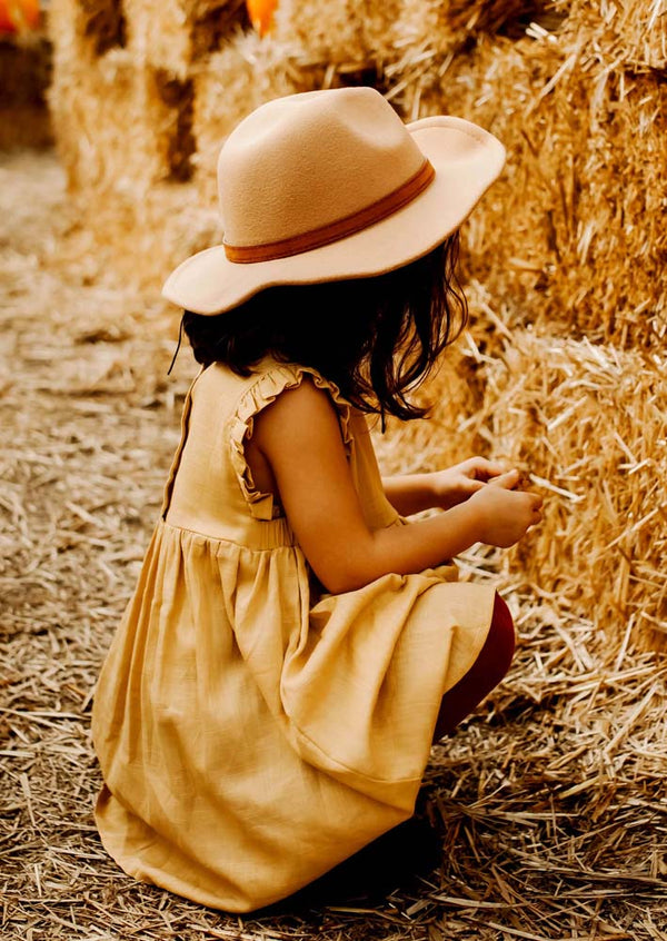 Vintage Yellow Linen Dress