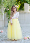 yellow and white flower girl dresses