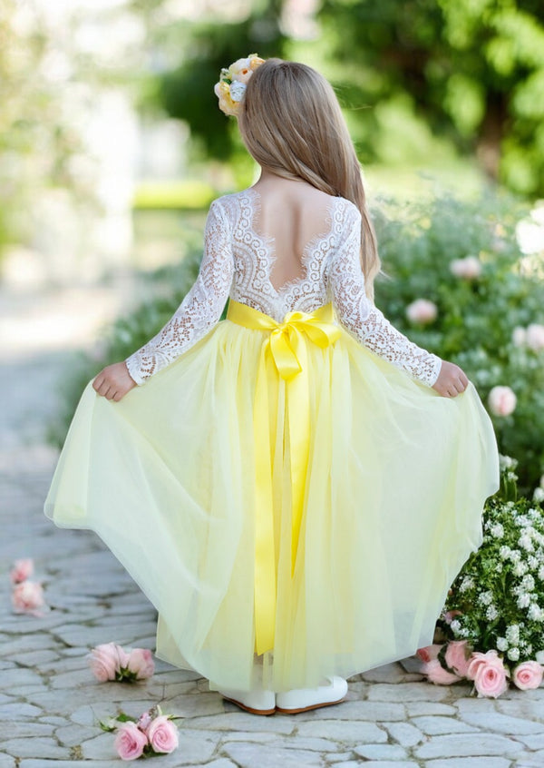 yellow tulle flower girl dresses for toddlers