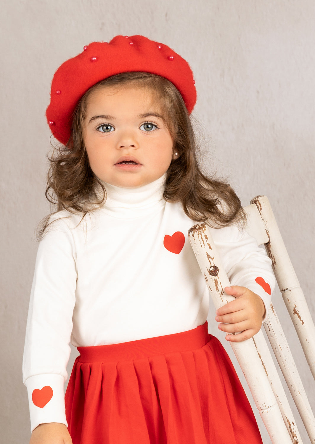 Nola Girls Skirt & Top Set | Red