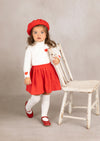 Nola Girls Skirt & Top Set | Red