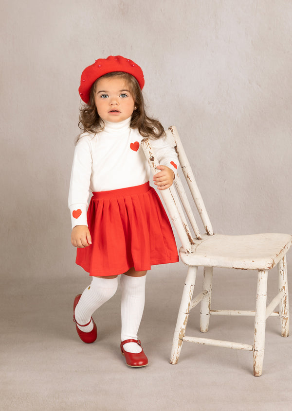 Nola Girls Skirt & Top Set | Red