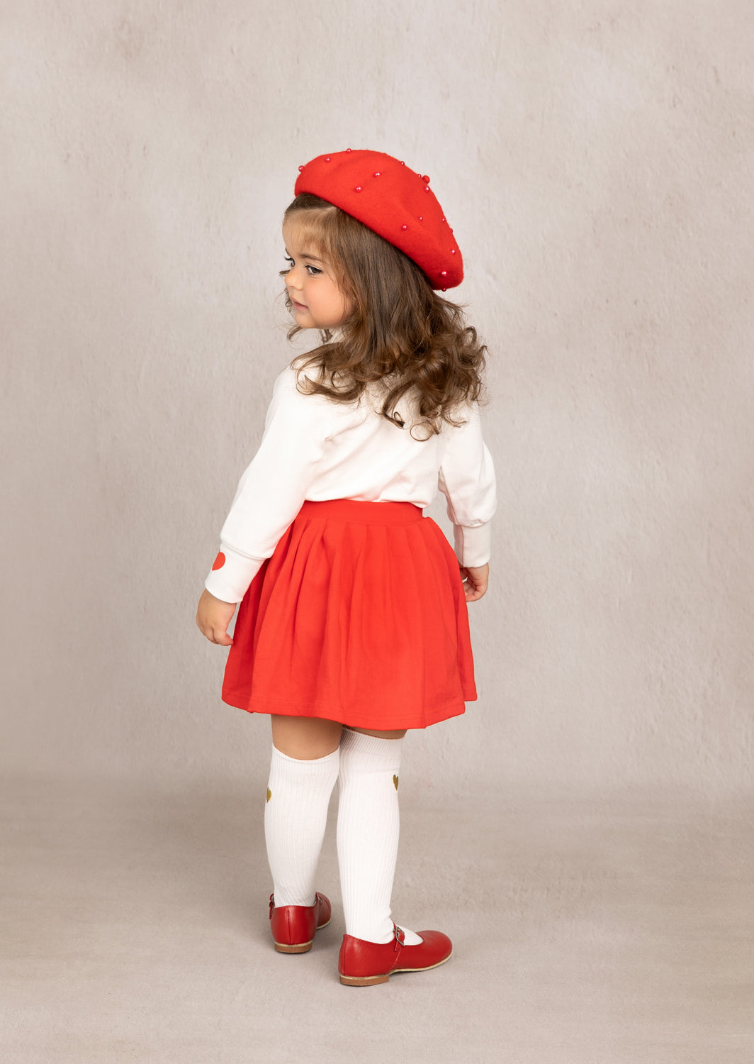 Nola Girls Skirt & Top Set | Red