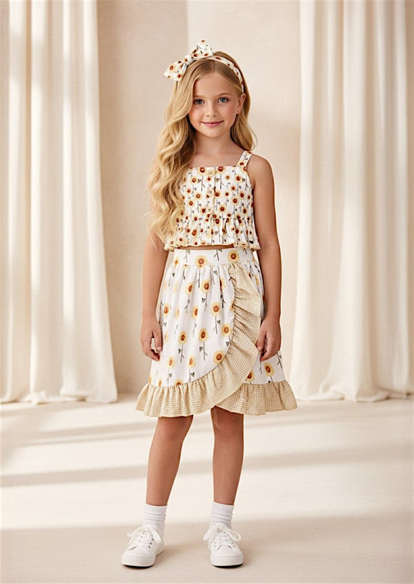 Abby Sunflower Top & Skirt Set - 