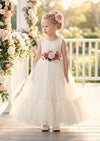 Allison Tulle & Lace Flower Girl Dress in Ivory - 