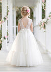 Allison Tulle & Lace Flower Girl Dress in White - 