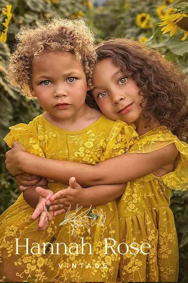 Amber Girls Yellow Lace Dress - Stunning Gold Lace for Girls 50-70 Amber Girls Yellow Lace Dress - Stunning Gold Lace for Girls 50-70