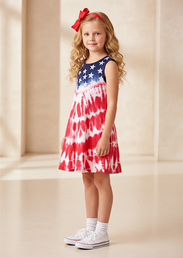 Americana Star‑Spangled Twirl Dress - 