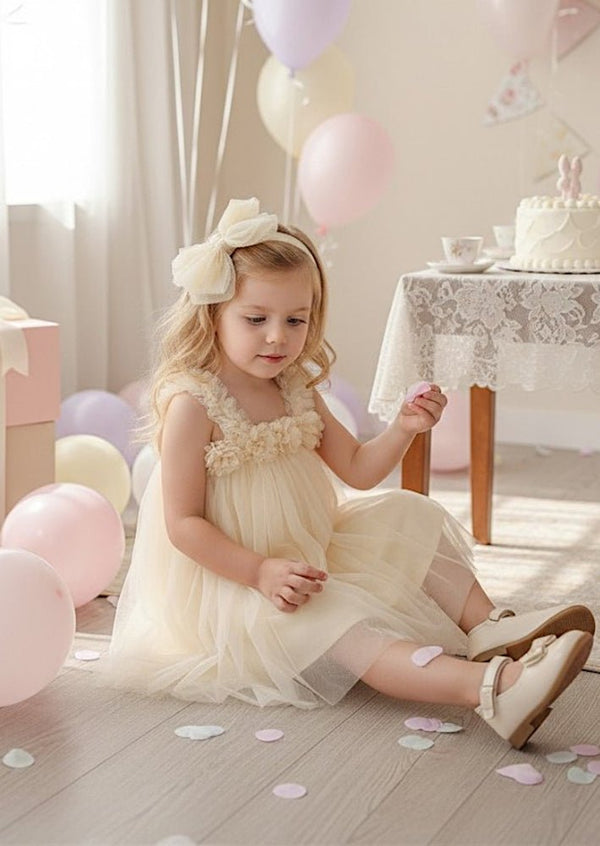 Apricot Tulle Party Dress - 