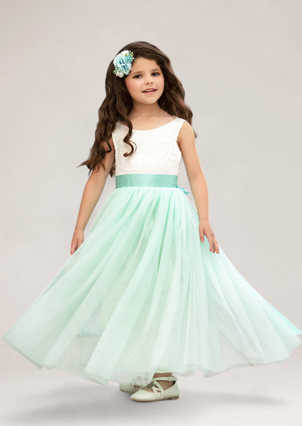 Summer Flower Girl Dress in Aqua