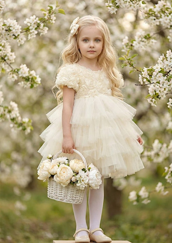 Champagne & Ivory Flower Girl Dresses for Weddings Champagne & Ivory Flower Girl Dresses for Weddings