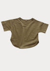 Army Color Round Bottom Boys Tee - 