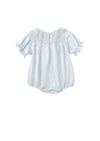 Baby Ducks Smocked Romper || Blue - 