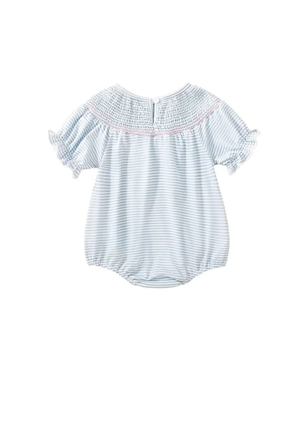 Baby Ducks Smocked Romper || Blue - 
