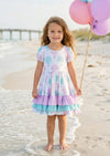 Balloons Twirl Dress Pink Mint - 