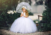 Beaded Bridal Flower Girl Hair Piece in White - 