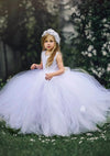 Beaded Bridal Flower Girl Hair Piece in White - 