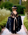 Black Lace Open Back Dress - 