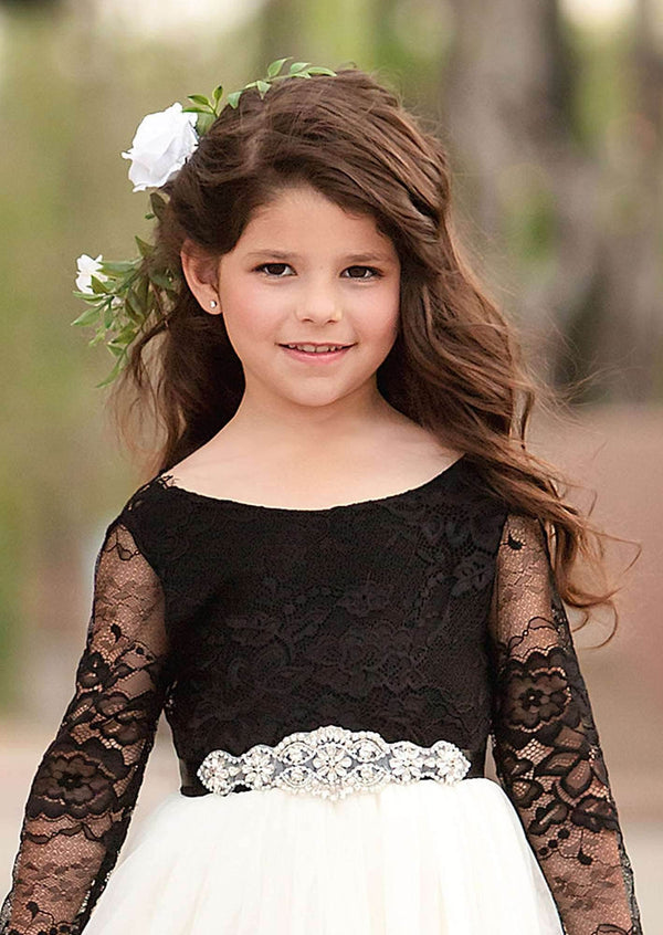 Black Rhinestone Bridal Sash - 