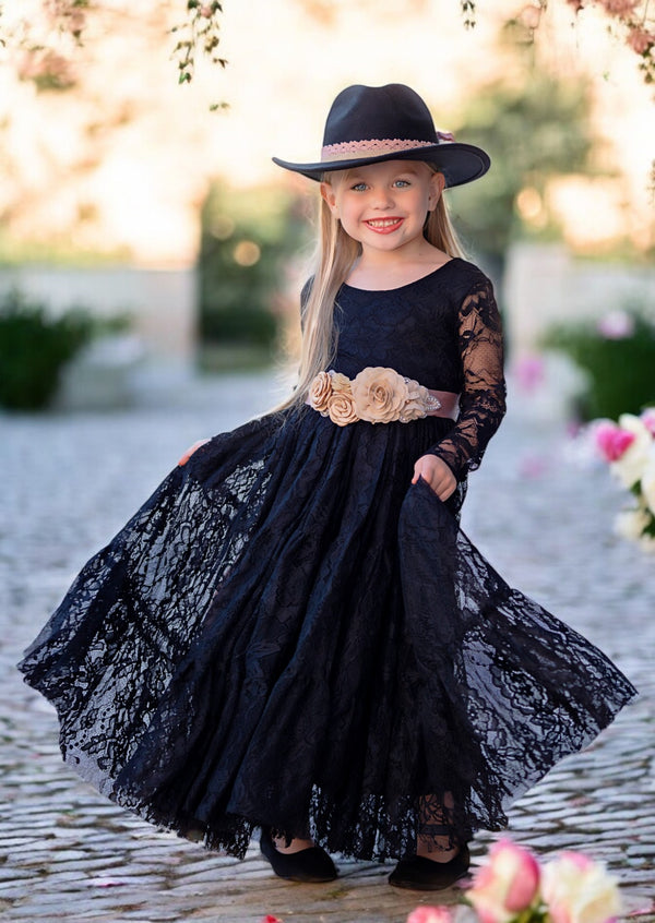 black flower girl dresses for wedding for toddlers