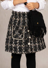 GIRLS - Black Tweed Skirt & Top Set - Hannah Rose Vintage Boutique