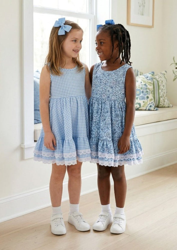 Blossom Petals Twirl Dress – Blue - 