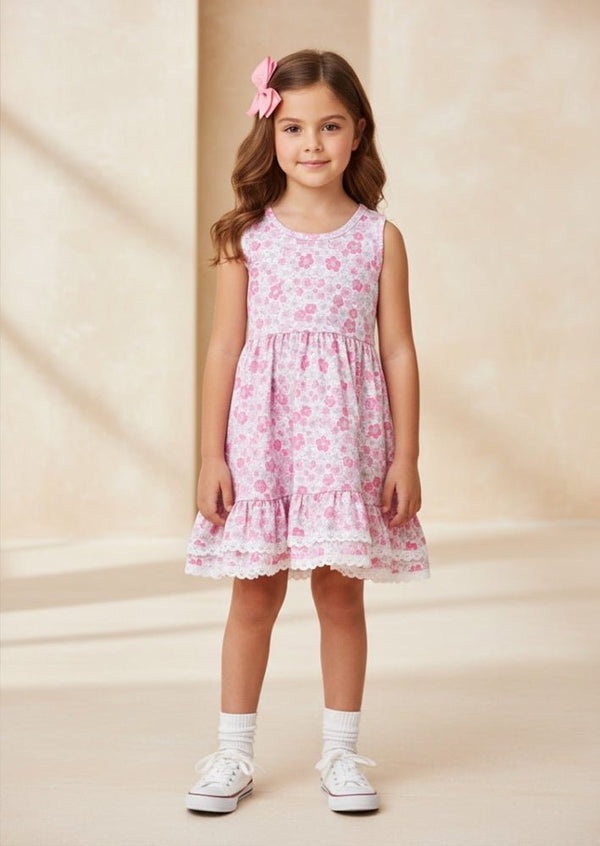 Blossom Petals Twirl Dress in Pink - 