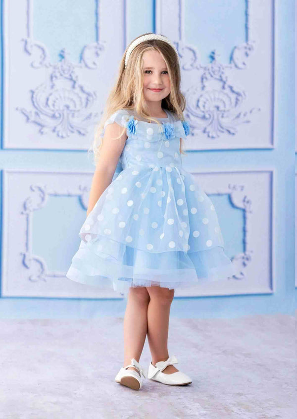 Blue Dot Birthday Party Special Occasion Dress - 