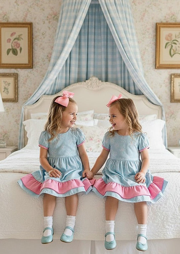 Blue Petal Twirl Dress - 