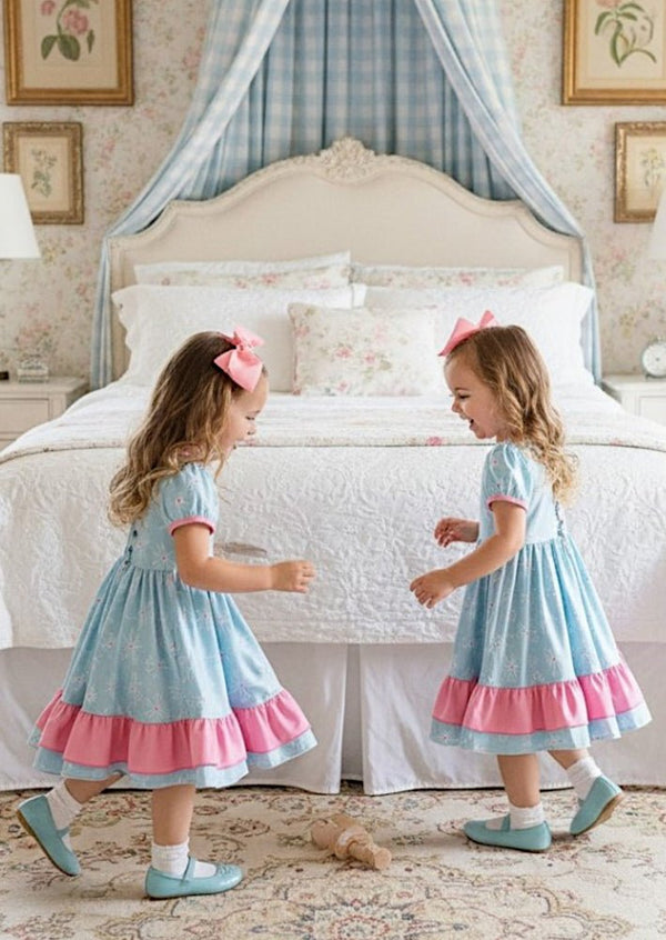 Blue Petal Twirl Dress - 