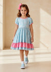 Blue Petal Twirl Dress - 