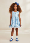 Blue Rose Garden Twirl Dress - 