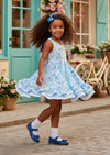 Blue Rose Garden Twirl Dress - 