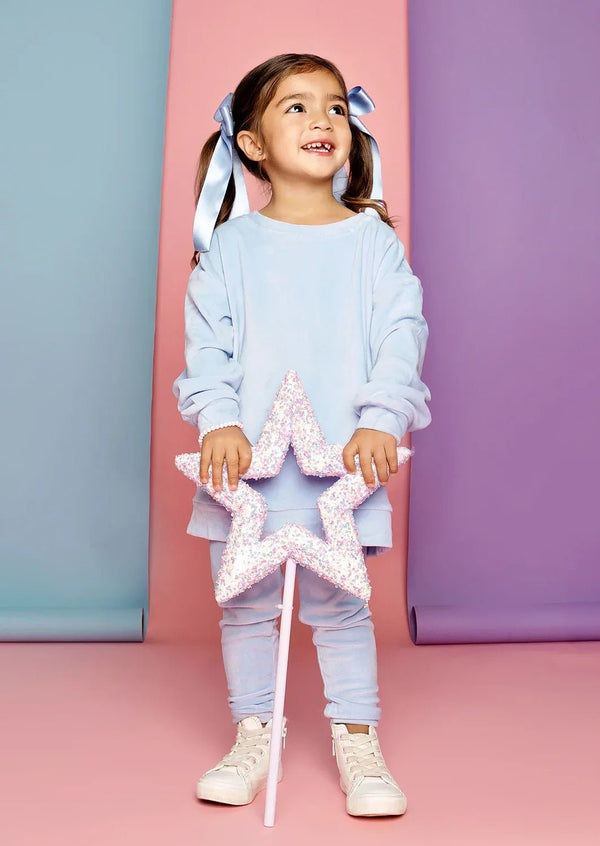Blue Velour Crewneck & Pants - 
