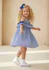 Blue & White Stripe Ruffle Dress - 