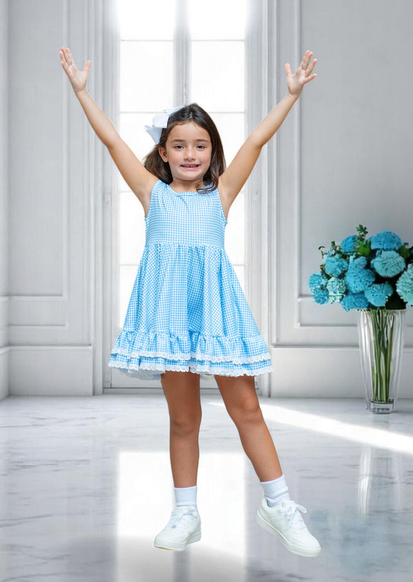 Abigail Dress in Blue Check