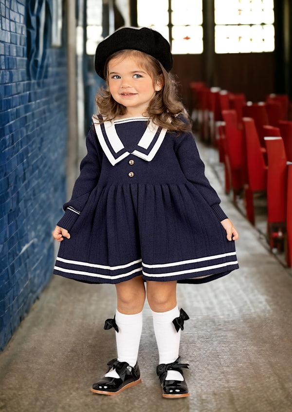 Sailor Sweater Dress in Navy