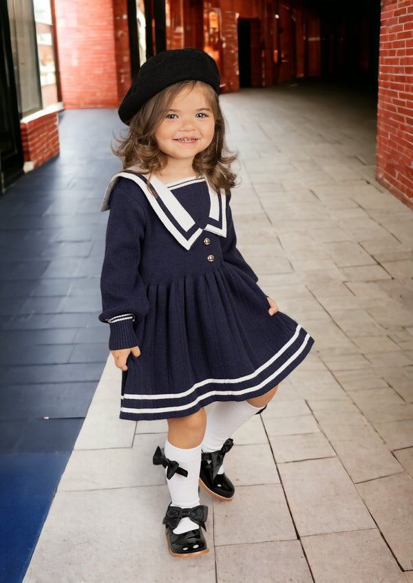 Sailor Sweater Dress in Navy