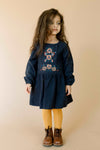 GIRLS - Eve Denim Embroidered Dress - Hannah Rose Vintage Boutique
