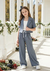 Little Boss Babe Pinstripe Pants Suit Set - Girls Dresses & Outfits
