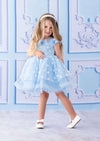 GIRLS - Blue Dot Birthday Party Special Occasion Dress - Hannah Rose Vintage Boutique