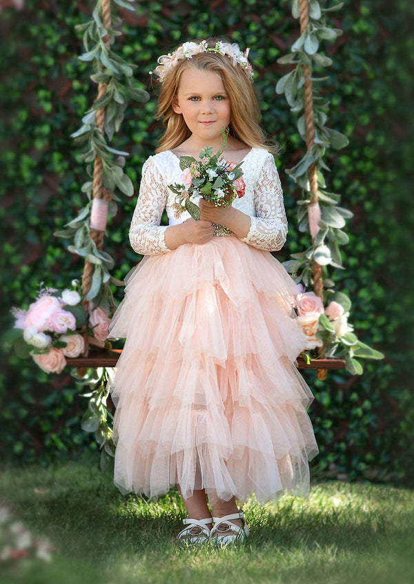 Pink Lace Blush Pink Childrens Dress With Pearls, Beaded Backless Tulle  Perfect For Birthday, Pageant, And Wedding 2022 Collection From  Sweety_wedding, $94.81 | DHgate.Com
