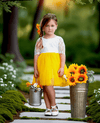 Sunflower yellow flower girl dress - knee length