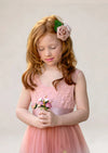 coral flower girl dress boho 