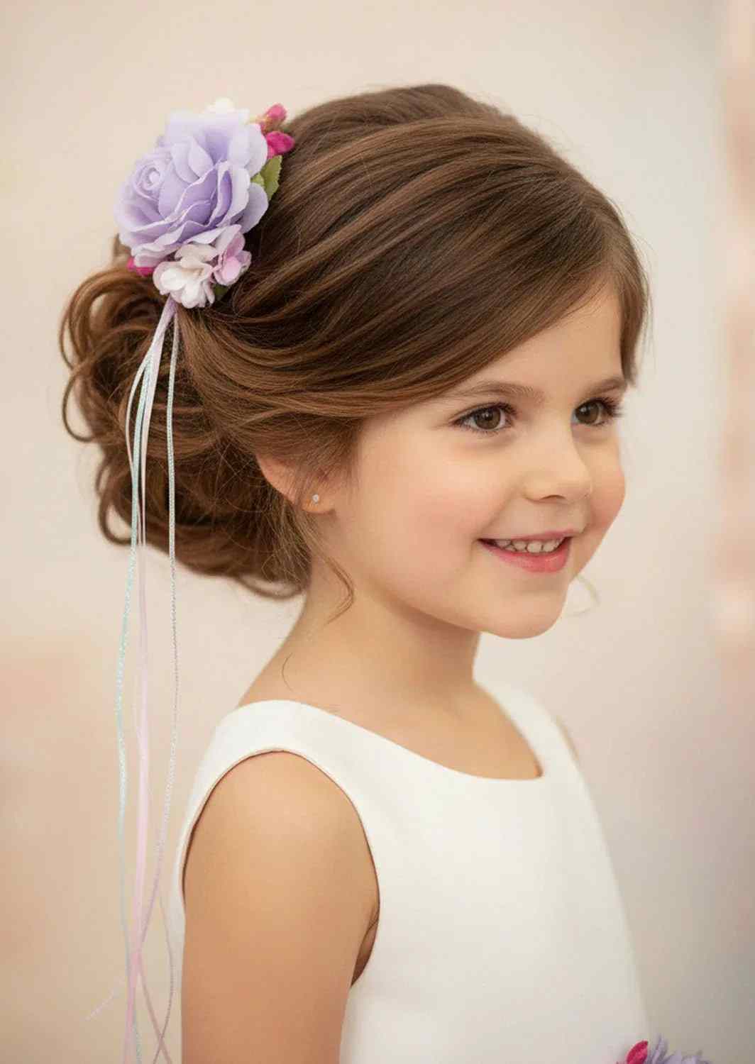 Boho Tulle Flower Girl Dress Sleeveless Lavender - 